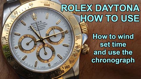 how to set time on rolex daytona|Rolex daytona instructions.